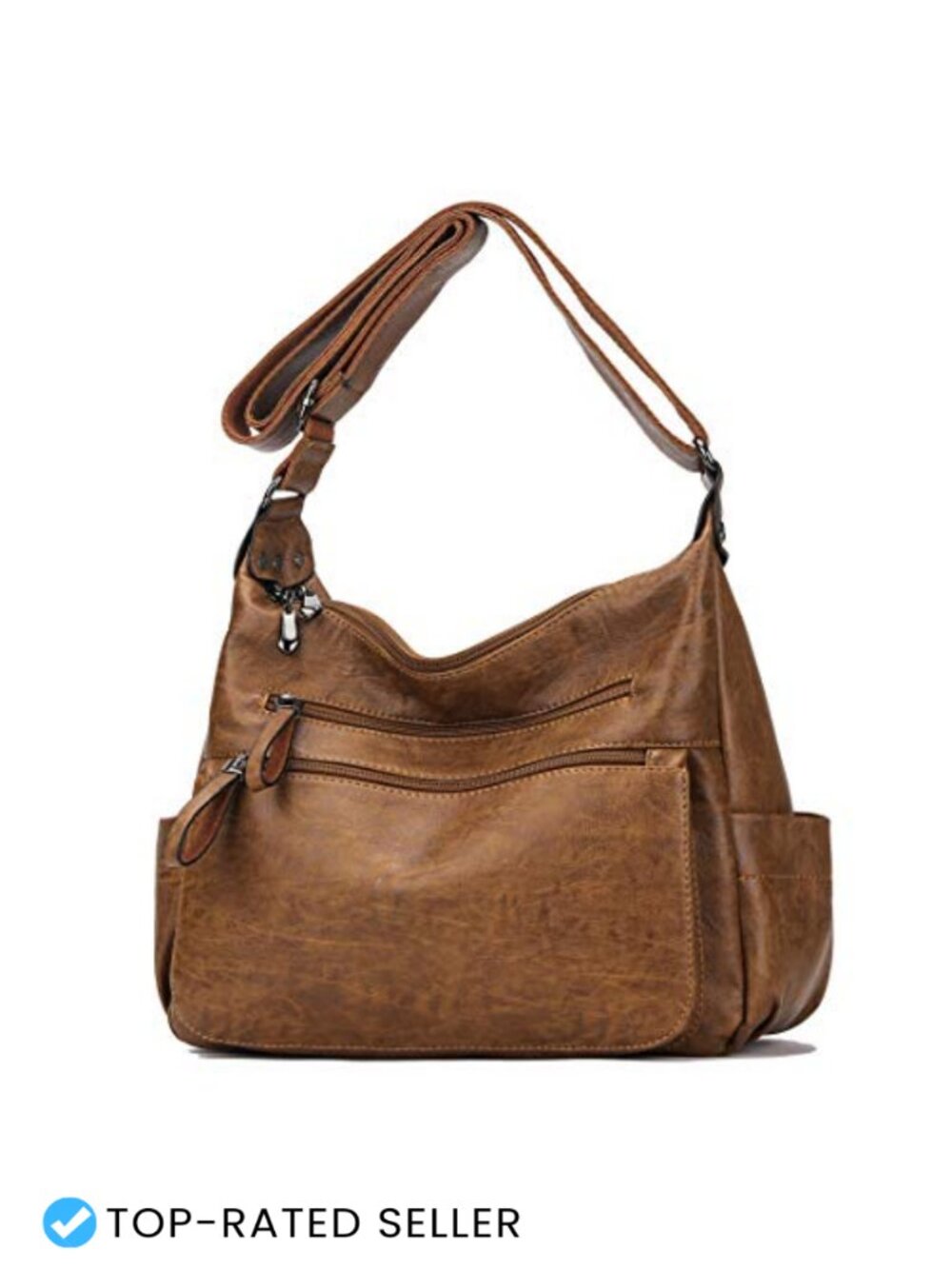 Artwell Crossbody Bag Soft PU Leather Women Shoulder Hobo Handbag Multi Pocket